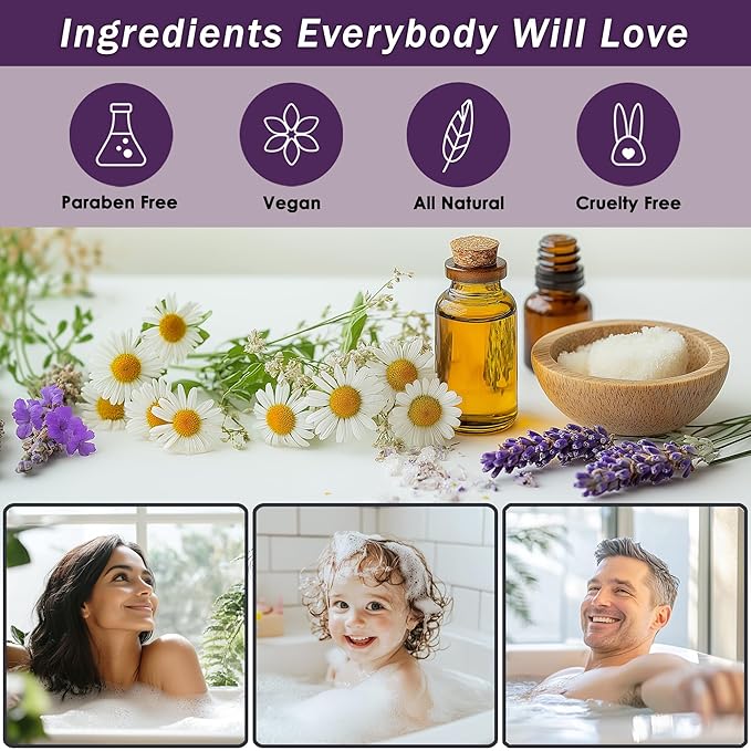 Bath Spa Gift Sets - Luxury Basket With Lavender & Chamomile - Spa Kit Includes Wash, Bubble Bath, Lotion, Bath Salts, Body Scrub, Body Spray, Shower Puff, Bathbombs, Soap and Towel