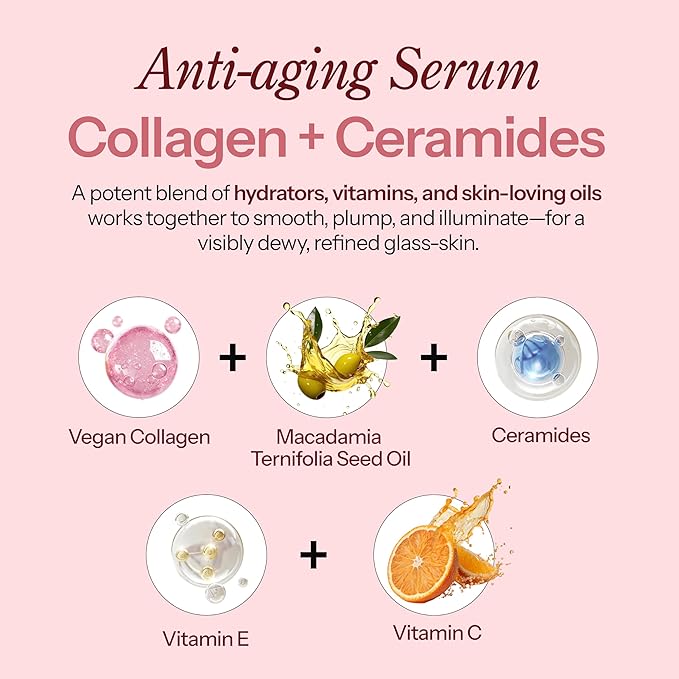 Hello You Collagen Face Serum with Ceramide - Dermatologist Tested, Anti-Aging, Korean Skin Care - Hydrates, Improves Skin Barrier, Promotes Glass Skin, Reduces Fine Lines & Wrinkles - 1.69 Fl Oz