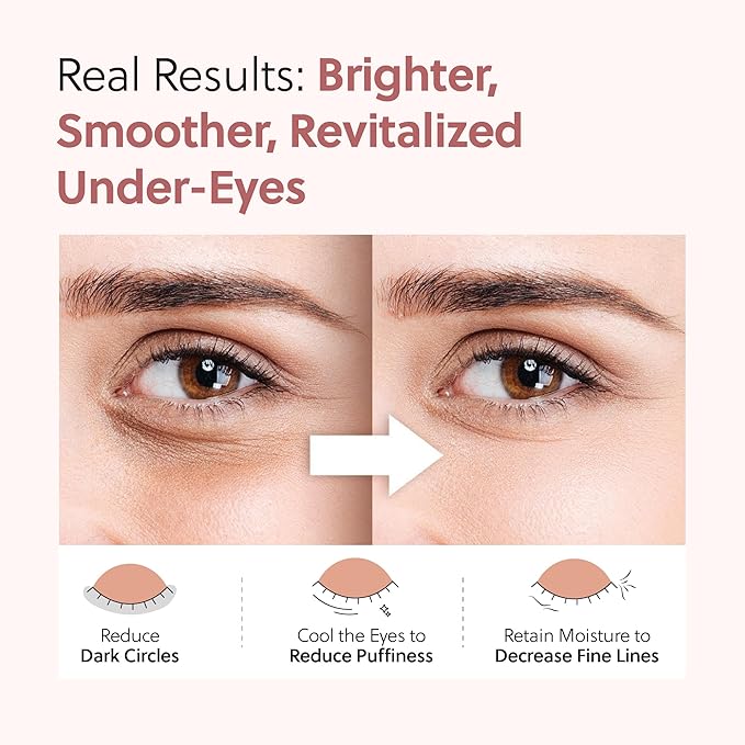QUIA Hydrogel Eye Patches with Collagen – Depuff, Smooth Fine Lines & Hydrate in 15 Minutes – No-Slip, Soothing Formula – 20 Pairs for All Skin Types