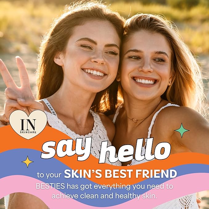 InstaNatural BESTIES Gentle Teen Gel Face Moisturizer | with Vitamin C, Hyaluronic Acid, Niacinamide for Hydration, Smoothness, Even Skintone | Simple Skincare for Healthy Skin (for All Skin Types)