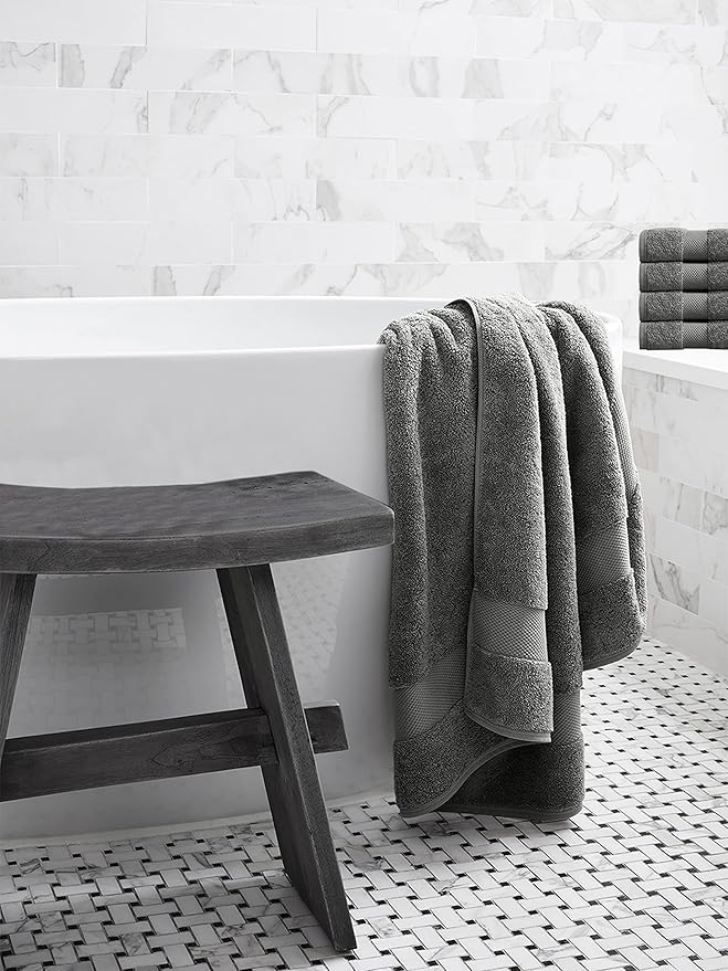 Delara Organic Cotton Luxuriously Plush Bath Sheet | GOTS & Oeko-TEX Certified | Premium Hotel Quality Towels | Feather Touch Technology| 650 GSM Long Staple|Soft, Quick Dry & Ultra-Absorbent 36"x70"