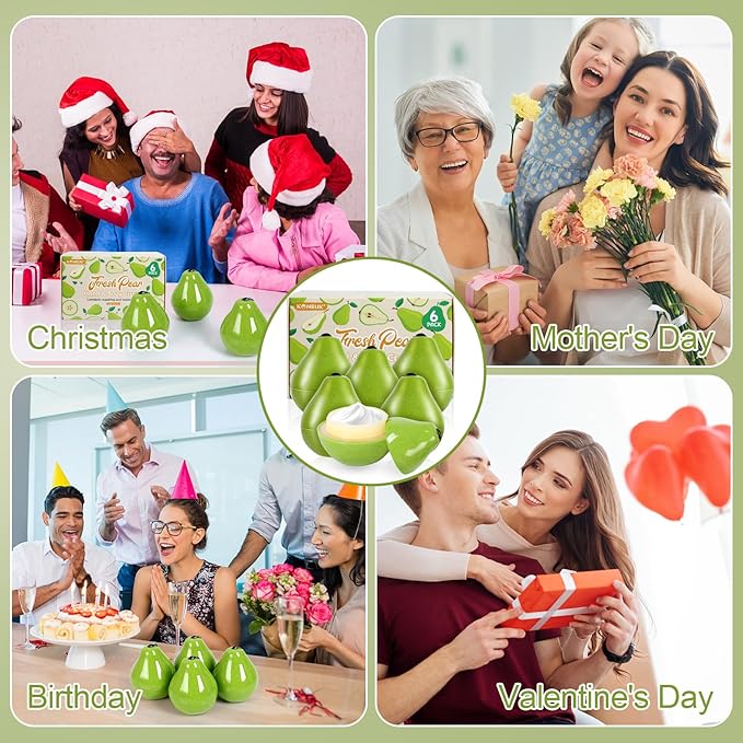 6 Pack Moisturizing Hand Cream Gifts Set, Bulk Hand Lotion for Dry Cracked Hands, Baby Shower Party Favors, Teacher Appreciation Gifts, Birthday Gifts and Bridal Shower Gifts, 1.06 Oz (Pear)