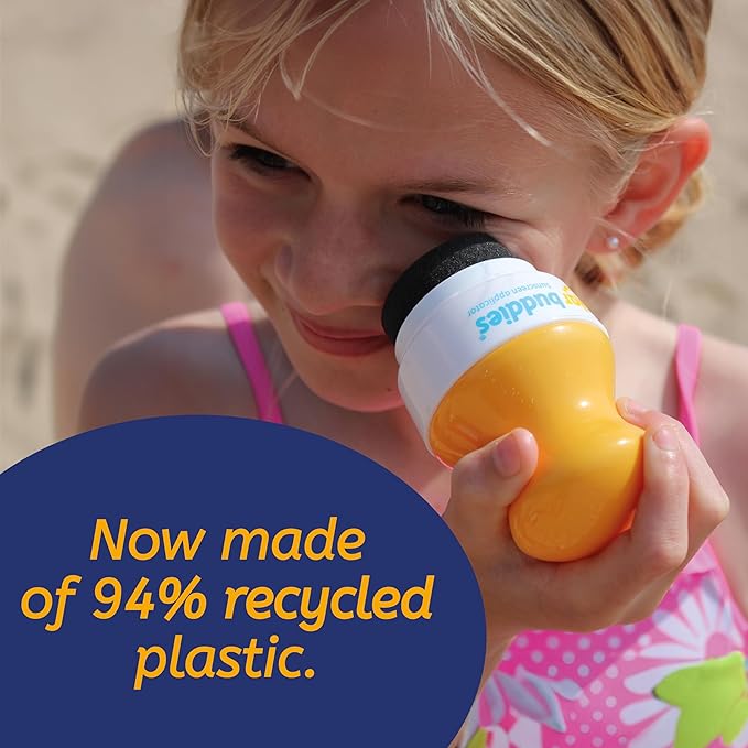 Solar Buddies Sunscreen Applicator - Pink Pack of 2 - BPA-Free Refillable Roll on Sponge Sunscreen, Suncream & Lotion Applicator For Kids, Adults & Families - Holds 3.4fl oz, Perfect Size for Travel