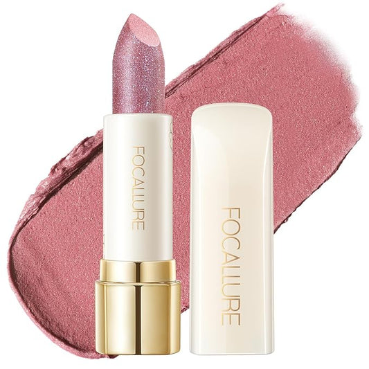 FOCALLURE Moisturizing Shiny Lipstick,Pearl Shimmery Finish,Hydrating Tinted Lip Balm with Creamy Texture,Long Lasting High Pigmented Lip Stain,Sweet Karma