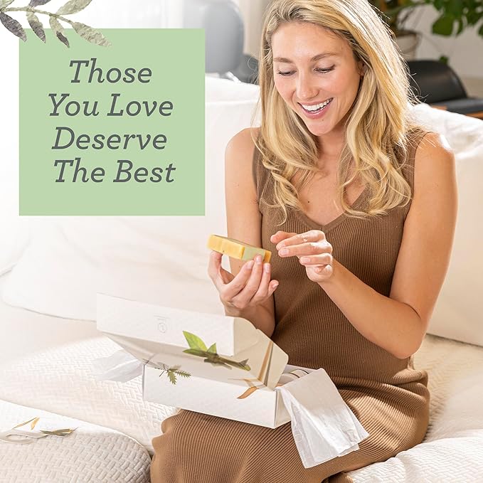 Lizush Lemongrass 6-Piece Spa Gift Set for Women - Relaxing Self-Care Basket, Luxury Handmade Body Care Items for Premium Relaxation - with Love - Handmade in The USA