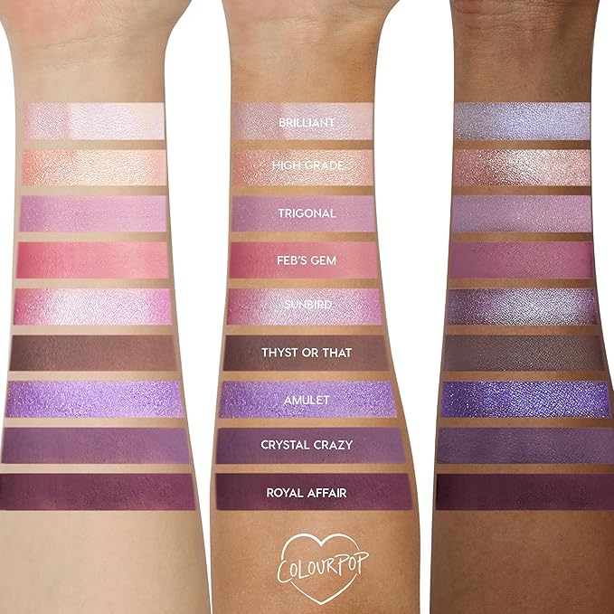 ColourPop All Amethyst Eyeshadow Palette - Metallic Opalescent with Duo Chrome Finishes - High-Pigment Eye Makeup with a Long-Wearing Formula (0.3 oz)