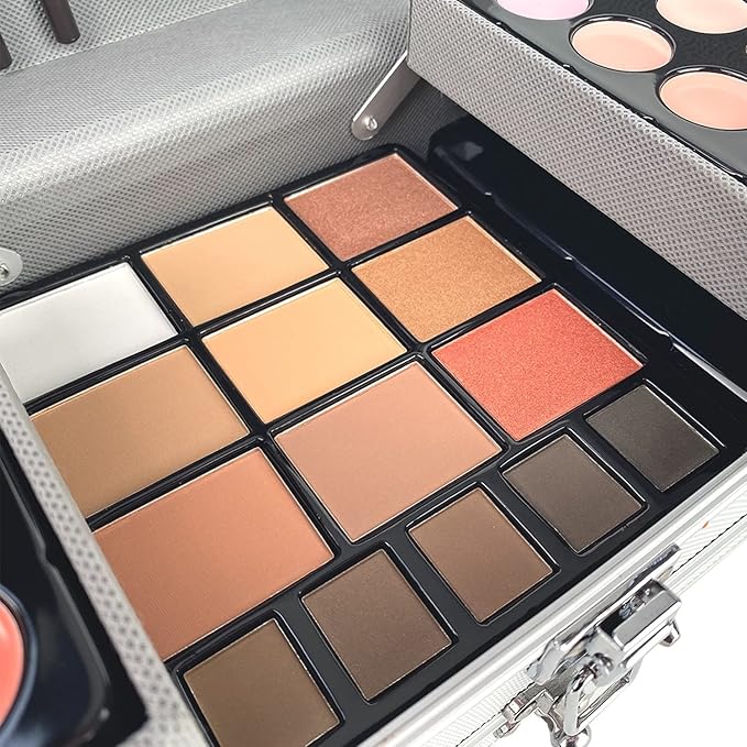 PhantomSky Professional 132 Colors All-in-one Makeup Palette Cosmetic Contouring Kit Combination with Eyeshadow, Cream Concealer, Eyebrow Powder, Lip Gloss Blusher and Pressed Powder