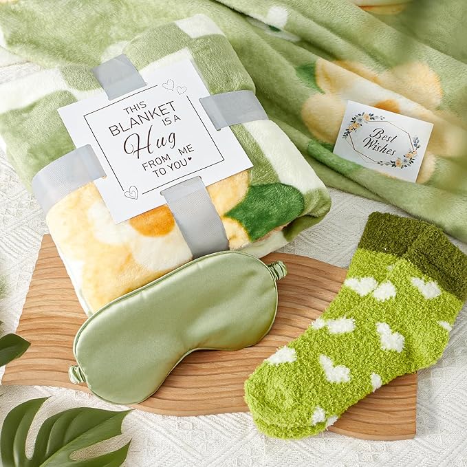 Get Well Soon Gift Basket for Women, Spa Self Care Gift Box with Plush Blanket, Sympathy Care Package for Women After Surgery, Birthday Think of You Gifts for Mom Her Sister Wife Feel Better
