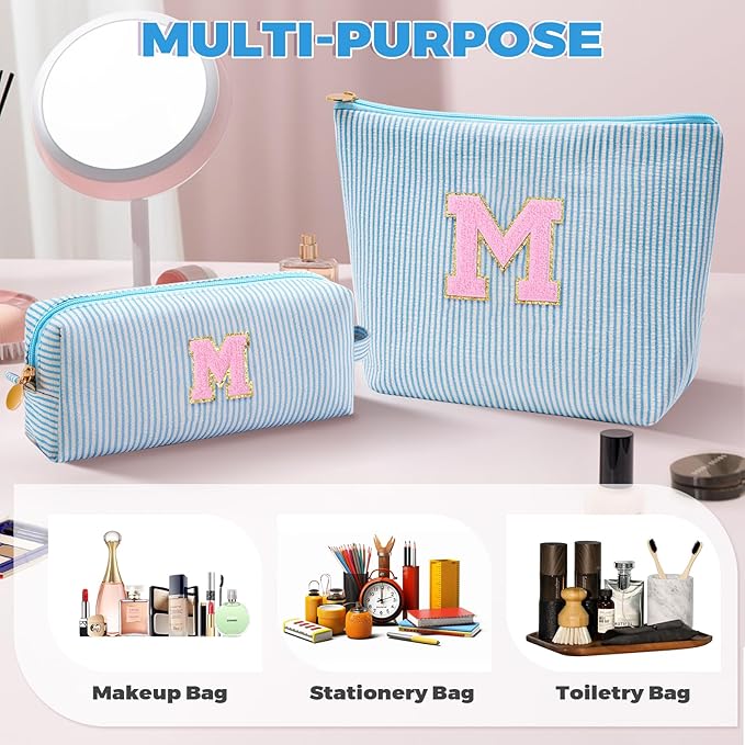 Mothers Day Gifts for Mom,Mum Gifts from Daughter,Birthday Gifts for Wife Sister Her,Mother in Law Gift,Mama Gifts Idea,Makeup Bag Set Cosmetic Bag - Blue,M