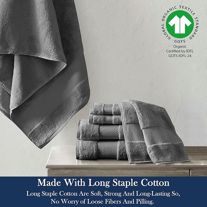 Delara Organic Cotton Luxuriously Plush Bath Towel 33 Piece Set|GOTS & Oeko-TEX Certified|Premium Hotel Quality Towels|Feather Touch Technology|650 GSM Long Staple|Soft, Quick Dry & Ultra-Absorbent
