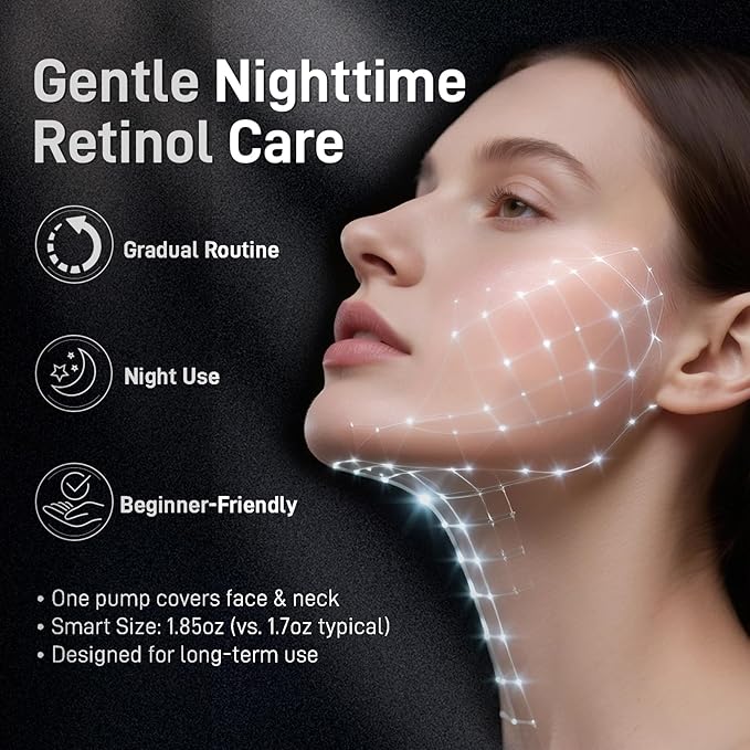Retinol Moisturizer Anti-Aging Face Cream - Triple Retinol, 5% Squalane, Hyaluronic Acid, Collagen, Peptides, Niacinamide - Hydrating & Firming Wrinkle Night Cream, Fragrance Free, 1.85oz (Pack of 1)