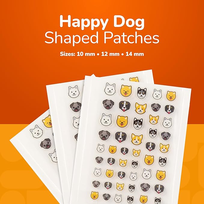 BioSwiss Pimple Patches, Happy Dog Patch for Zits and Blemishes, Hydrocolloid Spot Stickers for Face and Skin, 100 Count