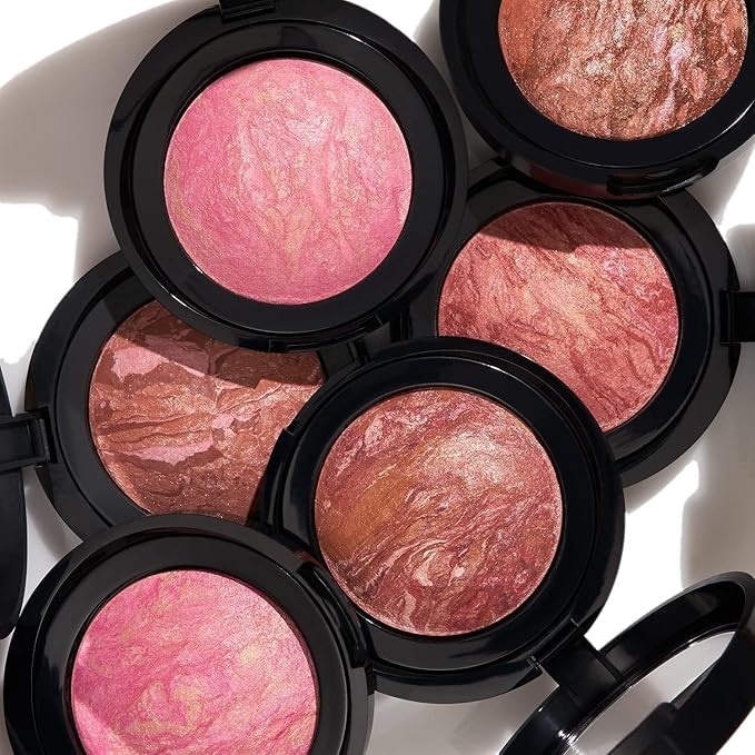 LAURA GELLER NEW YORK Baked Blush-n-Brighten Marbleized Blush for Cheeks - Rosé All Day - Natural Finish - Buildable Color