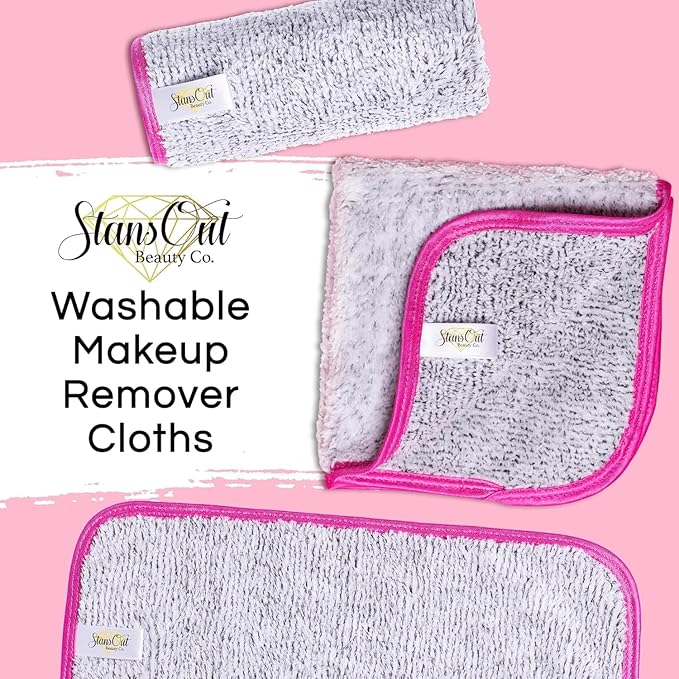 Stansout Beauty Skin Care Bundle – Reusable Makeup Remover Set with Headband & Wristbands