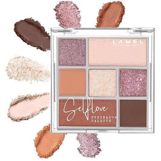 SELFLOVE Eyeshadow Palette 401 8.5g - Matte & Glitter, Shimmer, Blendable Formula, Vegan & Cruelty-free