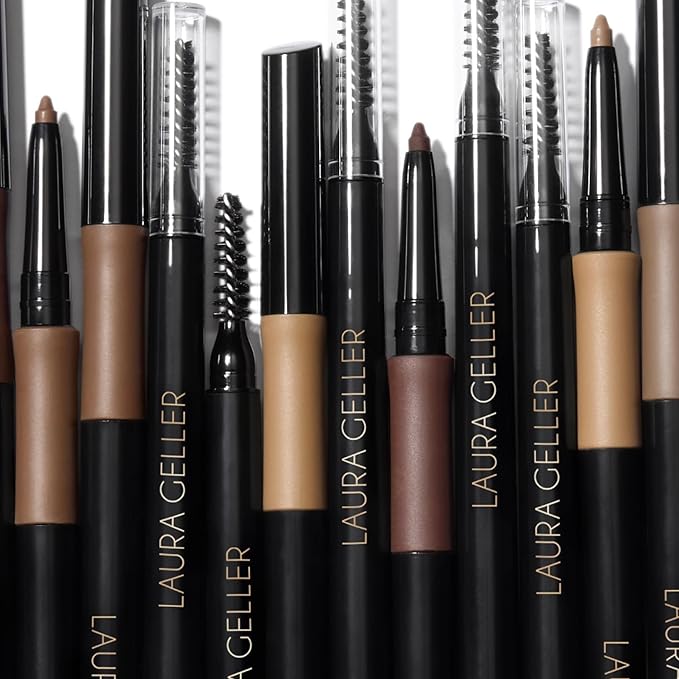 LAURA GELLER NEW YORK INKcredible Waterproof Brow Pencil- Blending Spoolie Brush - Long Lasting Eyebrow Filler (02 Taupe)