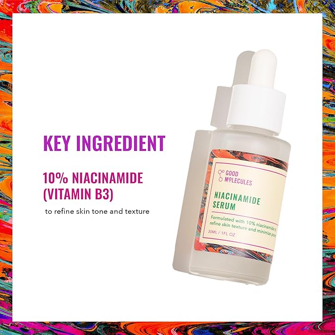 Good Molecules Niacinamide Serum - 10% Niacinamide to Target Acne, Nourishment, and Skin Tone - Ultra Hydrating Serum and Brightening Skin Care for Face