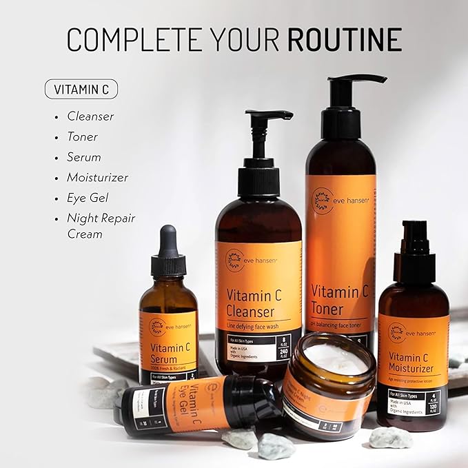 Eve Hansen Vitamin C Toner for face | 8 oz Hydrating Facial Toner Pore Minimizer with Anti Aging Aloe, Citric Acid & Tea Tree | Skin & Face Toner for All Skin Types & Even, Clear Skin