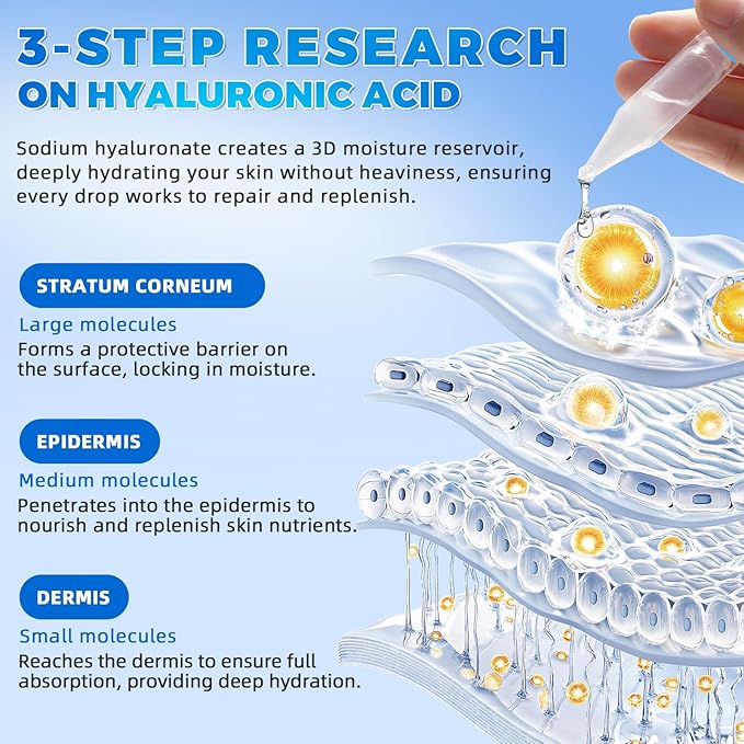 30pcs 3% Hyaluronic Acid Ultra Hydrating Serum, Anti-Aging Serum Intensive Hydration, improves skin texture, minimizes fine lines, improve dryness and dehydration for all skin types