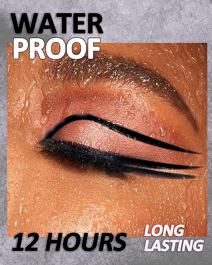 Black Mascara and Black Eyeliner Set,5D Waterproof Mascara Volume and Length Natural Lengthening Curling, Smudge Proof Eyeliner Pencil,Natural Eye Makeup Gift Kit for Women in Halloween Set-04