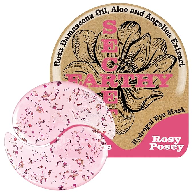 Rosy Posey Calm Repair 5′ Hydrogel Under-Eye Patches, 28 Pairs — 5-Minute Soothing, Deep Hydration & Glow — Natural Rose Note · Ophthalmologist Tested