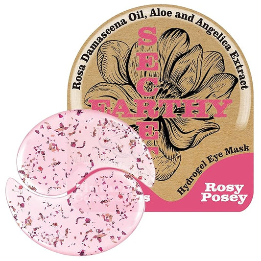 Rosy Posey Calm Repair 5′ Hydrogel Under-Eye Patches, 28 Pairs — 5-Minute Soothing, Deep Hydration & Glow — Natural Rose Note · Ophthalmologist Tested