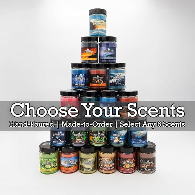 Luxury Scented Candle Gift Set – 6 Hand-Poured 9oz Soy Blend Candles | Made-to-Order with Custom Scents | Long-Lasting Aromatherapy for Home | Elegant Gift for Women, Birthday, Housewarming, Self-Care