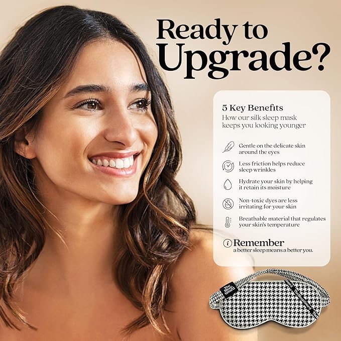 TheSleepGuard Pure Silk Sleep Mask [100% 6A Mulberry Silk, 22 Momme] Light Blocking Travel Essentials. Eye Masks for Sleeping. Black Oeko-Tex Blindfold. Eye Covers for Men & Women