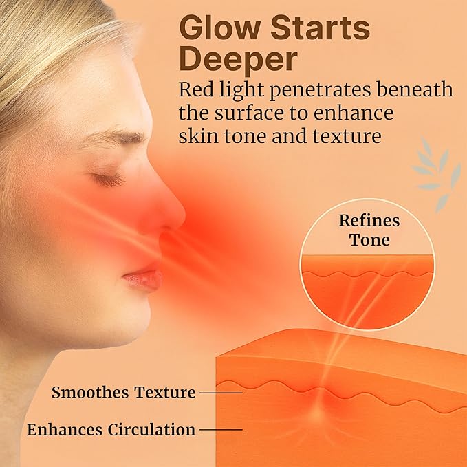 Red Light Mask for Face & Neck – Lightweight LED Face Mask 1.2 lbs with Eye Holes, Adjustable Straps, and Advanced LED Technology Red Light Face Mask