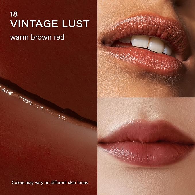 Melixir Vegan Lip Butter #18 Vintage Lust, Hydrating Tinted Lip Balm Stick, Bee-Free, Petrolatum-Free, Plant-Based With Shea Butter, Nourishing Care for Dry, Chapped Lips, Natural Finish