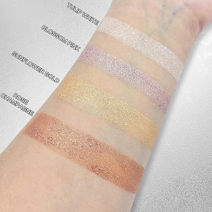 Highlighter Makeup Palette Shimmer Face Body Illuminator Glitter Highlighter Makeup Kit Long Lasting Highly Pigmented Highlighters Makeup Palette #2 Blossom Pink