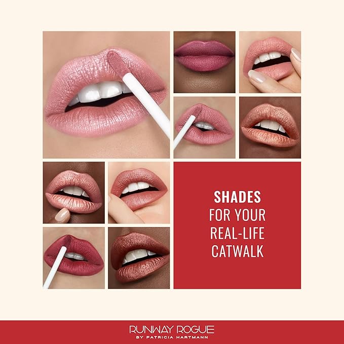 Runway Rogue Silk Glam Liquid Lipstick Lip Trio, Long Wear Frosted Liquid Lipstick Pack, (‘Couture’, ‘Sex Symbol’, ‘Film Noir’)