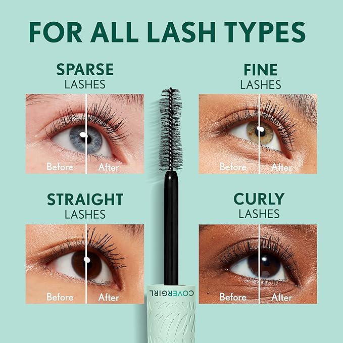 Covergirl Lash Blast Cleantopia Mascara, Volumizing, Smudge-Proof, Vegan Formula, Brown 815, 1 Count