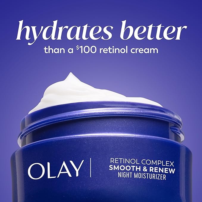 Olay Regenerist Retinol Face Moisturizer, Smooth & Renew Cream for Women, Fragrance-Free - Anti-Aging, Anti-Wrinkle, Fine Lines, Tightening, Brightening - Recyclable Eco Jar, Non-Greasy, 2 Oz