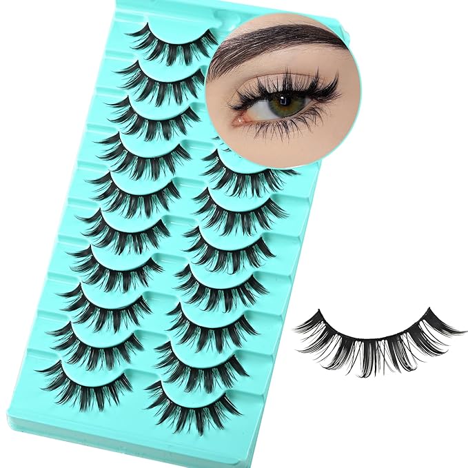 Manga Lashes Natural Anime Lashes Doll Spiky Eyelashes Mink Cosplay Eye Lashes Short Manhwa Lash Pack Strip Eyelash (Manga Lash | 8-16mm)