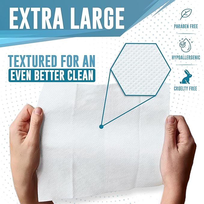 XL Adult Body Wipes – Hypoallergenic No Rinse Bath Wipes with Aloe & Vitamin E, Extra Thick Rinse-Free Shower Alternative for Incontinence, Elderly Care, Camping & Travel 4 Packs + 18 Singles