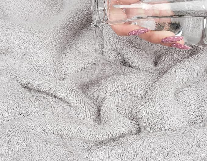 American Soft Linen Luxury 6 Piece Towel Set, 2 Bath Towels 2 Hand Towel 2 Washcloths, 600 GSM 100% Cotton Turkish Towels for Bathroom, Silver Grey Towel Sets