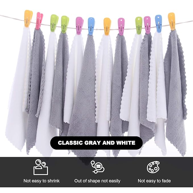 MOONQUEEN Microfiber Facial Cloths Fast Drying Washcloth 12 Pack - Premium Soft Makeup Remover Cloths - Highly Absorbent