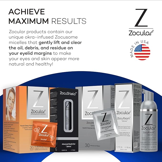 ZocuZap Acne Face Wipes - Moisturizing Face Cleansing Wipes for Acne, Makeup Removal, and Exfoliation with Natural Okra Complex for Sensitive, Rosacea Skin - 30/ct