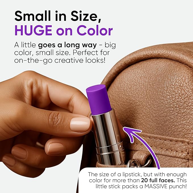 Blue Squid PRO Purple Face Paint Stick - Waterproof Body Paint for Adults & Kids Colored Eye Black Baseball, Eyeblack Softball -Hypoallergenic Twist-Up Non-Toxic Makeup Stick for Cosplay, Sports & SFX