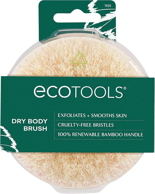 EcoTools Dry Body Brush, Cruelty-Free Bristles Exfoliate & Smooth Skin, Dry Brushing Removes Flaky Skin, May Help Improve Circulation & Tone, Eco-Friendly Skincare Tool, Vegan & Cruelty-Free, 1 Count