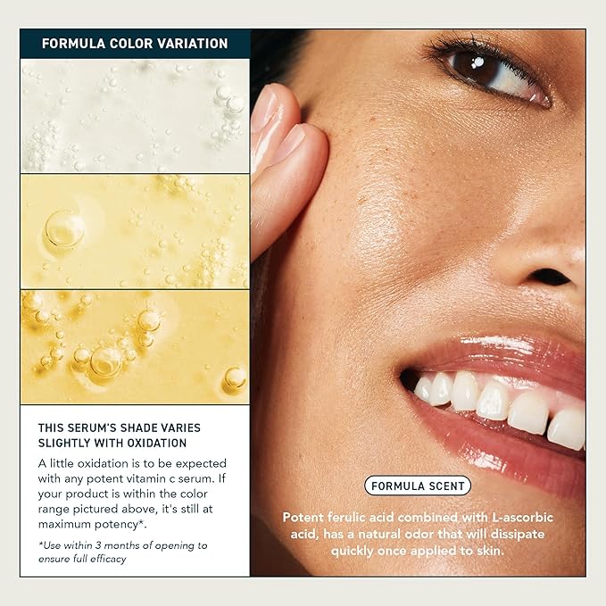 Skin Lucent-C, Vitamin C Serum for Face. Professional Facial L-Ascorbic Acid, Ferulic Acid Formula with Niacinamide. Clinical Skincare for Luminous Firm Skin. 1oz Pump