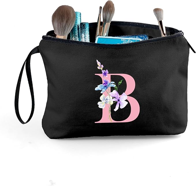 SEAMOON Women Birthday Unique Maid of Honor Friendship Gifts for Women Sister Bridesmaid Bride Personalized Travel Makeup Cosmetic Bag with Mirror Valentines Mothers Day Christmas Graduation B