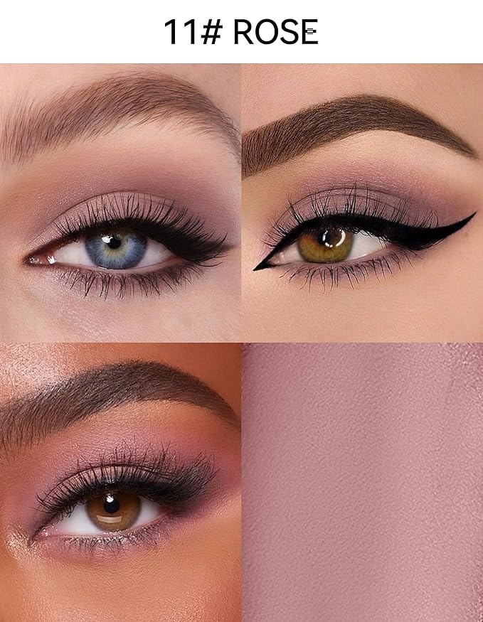 Erinde Waterproof Cream Eyeshadow Stick, Matte Nude Eye Shadow Sticks, Longwear Blendable High Pigmented, Neutral Eye Shadow Sticks Matte for Older Eyes, Smokey Eyeshadow Pencil Crayon, 11 Rose Nude