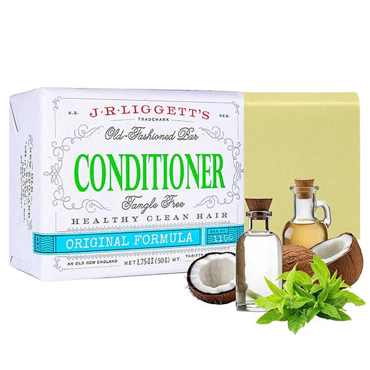 J·R·LIGGETT'S Hair Conditioner Bar - Dry Bar For Curly Hair - Plant Based Ingredients - Zero Waste, Sulfate & Cruelty-Free Conditioner - 1.75 Ounces