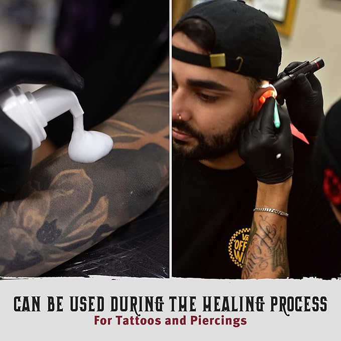 Hustle Bubbles Tattoo Aftercare Tattoo Soap Antibacterial Soap To Clean New Tattoos & Piercings Essential Tattoo Supplies 7oz