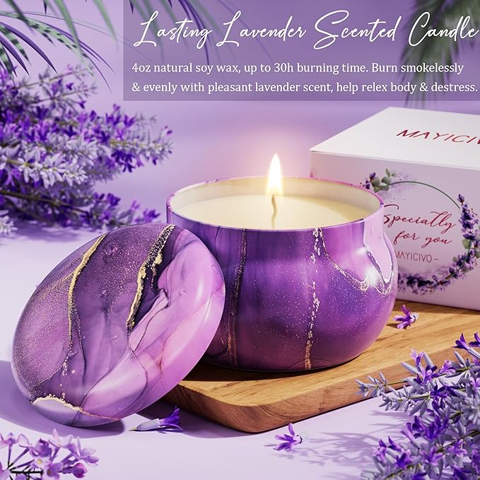 Birthday Gifts for Women Self Care Gifts Get Well Soon Gifts, Lavender Relaxing Spa Gifts Basket Care Package w/ Luxury Flannel Blanket, Unique Christmas Gifts Idea for Mom Her Friend Sister Wife