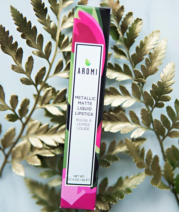 Aromi Tan Metallic Liquid Lipstick | Sepia Bronze Lip Color with Shimmery Finish, Vegan, Cruelty-free, Long-Lasting, Smudge-Proof, Handmade (Peachy Tan)