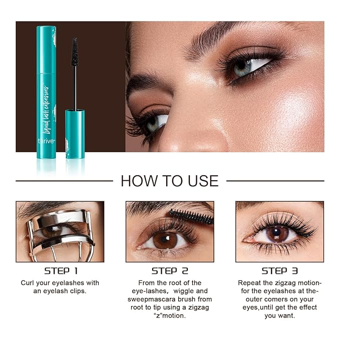 Thrive Mascara Liquid Lash Extensions, M ascara Liquid for Thrive Lash Extensions Mascara-Brynn Thick and Slender (Rich Black 10.7g) 0.38 OZ