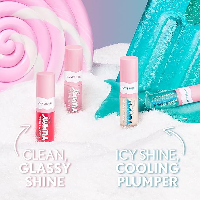 COVERGIRL Clean Fresh Yummy Gloss Bite-Sized Minis Kit - Let’s Get Fizzical & But First a Cosmo - 0.16 fl oz each